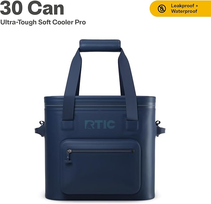 RTIC Ultra-Tough Soft Cooler Pro, Insulated, Waterproof, Leak Proof, Portable Floating Bag for Beverage, Drink, Lunch, Outdoor, Beach, Car, Camping, Picnic, Fishing, Boat