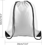 PLULON 25 Pcs White Drawstring Backpack Bags Bulk String Backpack Cinch Sack Pull Sport Gym Backpack Bags for Yoga Traveling Outdoor Sports