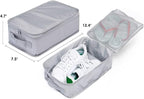 Travel Shoe Bags, Foldable Waterproof Shoe Pouches Organizer-Double Layer (4 Grey Shoe Bag)