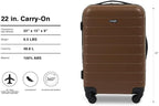 Wrangler Smart Spinner Hardside Luggage, 22-Inch Carry-On, Toffee