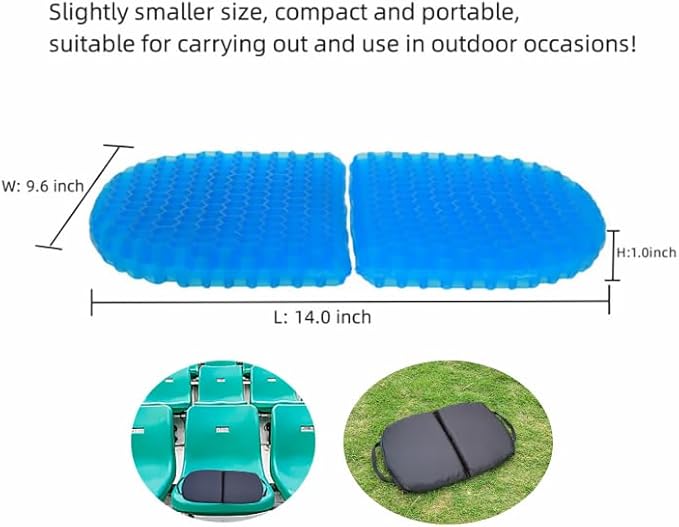 Gel Seat Cushion, Foldable Seat Cushion Comfortable Travel Seat Cushions Soft Breathable for Chair, Car, Plane Outdoor Activities, Stadium, Picnic, Hiking, Mountaineering Relief Sciatica Pain