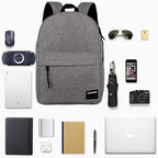 SUPACOOL Casual Laptop Backpack for Men and Women, Backpack for College, USB Charging Port, Lightweight Pack Back(Light grey)
