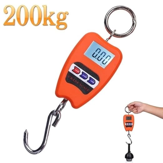 Portable Luggage Scale, Hanging Scales Luggage Weighing Scale 200 kg / 441 lb Digital Weight Scale Handheld Mini Crane Scale