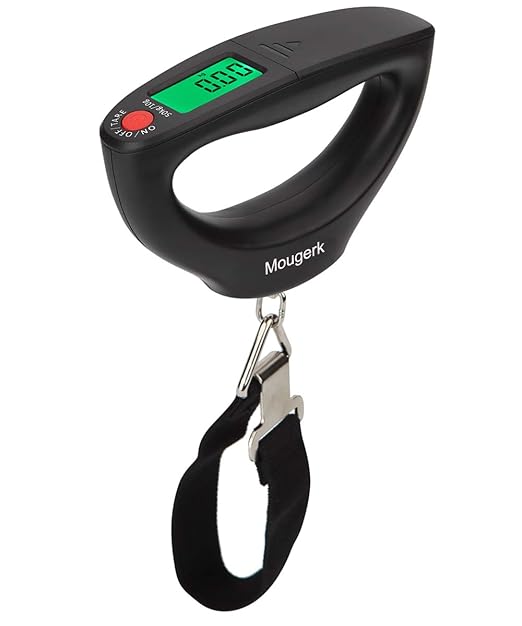 110lb 50kg Portable Digital Hanging Luggage Weight Scale Postal Scales, 2 AAA Batteries (Not Included) (Black)