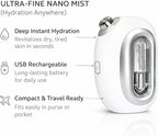 Facial Steamer Nano Mist – Portable USB Rechargeable Face Mister for Hydrated Glowing Skin – Ultra Fine Cold Mist for Makeup Settings, Dry Skin & Travel Beauty Device,