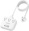 Type G Adapter for Travel,meta-ant US to UK Travel Adapter with 3ft Extension Cord,3 Outlets 4 USB(2 USB-C), Type G UK Ireland Travel Plug Adapter to British Scotland England London Hong Kong Dubai