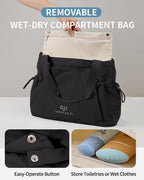 Gym Tote Bag for Women, Lightweight Yoga Mat Bag with Wet Dry Storage Pocket & Multi Pockets