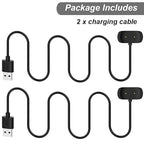 Charger for Amazfit Bip 5/3, T-Rex Pro, GTS 4 Mini, GTS 2/2e, GTR 2/2e, 2 GTR Mini Smart Watch - Replacement Magnetic Charging Cable (2-Pack, 1m/3.3ft)