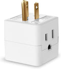 Outlet Splitter 3 Prong, Grounded Plug Extender, UL Listed 3 Outlet Wall Adapter Cube Tap, 90 Degree Wall Tap Triple Power Adapter, 3 Way Multi Outlet Plug Power Outlet Expander for Home or Travel