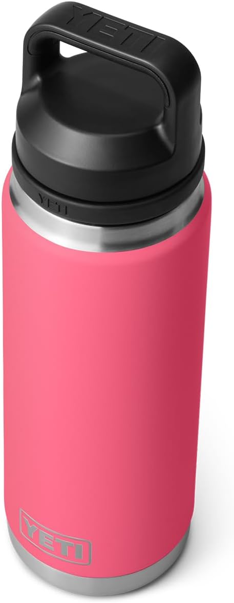 YETI Rambler 26 oz Bottle, Leakproof, Vacuum Insulated, Stainless Steel with Chug Cap, Tropical Pink