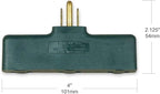 OSKOS 3-Prong 3-Outlet Extender Adapter, Heavy Duty Triple Grounding Outlet. 5 Pack