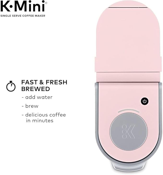 Keurig K-Mini Single Serve Coffee Maker with 6-12Oz Cup Sizes, Quick Brewing, and Removable Drip Tray (Dusty Rose, Renewed)