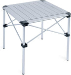 iClimb Lightweight Stable Alu. Folding Square Table Roll Up Top with Carry Bag for Camping Picnic Backyards BBQ Camp Kitchen (Silver, M)