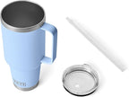 YETI Rambler 42 oz Tumbler with Handle and Straw Lid, Travel Mug Water Tumbler, Vacuum Insulated Cup with Handle, Stainless Steel, Big Sky Blue