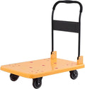 Heavy Duty Folding Hand Truck Cart Portable Moving Cart with 360° Swivel Wheels for Easy Transport of Luggage & Warehouse Items Large Yellow Design