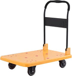 Portable Folding Hand Truck Cart with 360° Swivel Wheels Compact Lightweight Cart for Moving Luggage Warehouse and Shopping (Yellow Small)