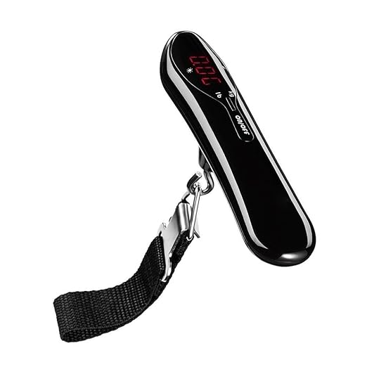 Electronic Handheld Luggage Scale, 50kg Mini Travel Scale for Shipping, High-Precision Portable Scale for Grocery Bags(Black)