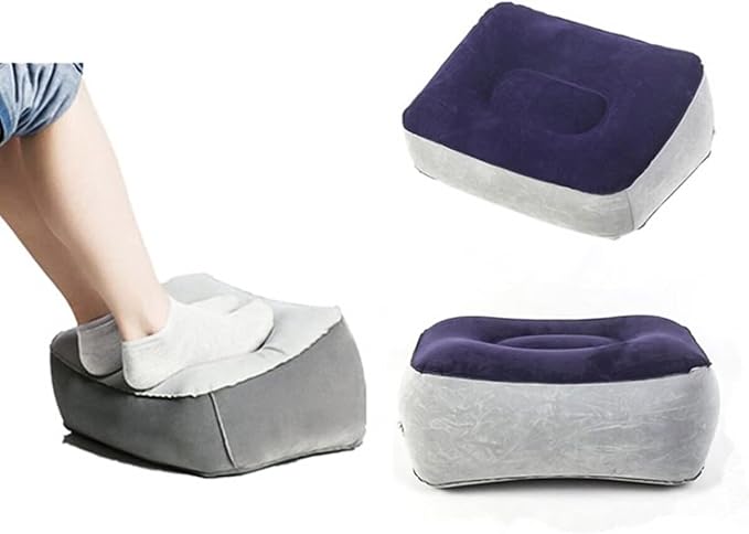 1pcs Inflatable Air Foot Rest Pillow Footrest Cushion Travel Accessory