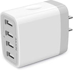 USB Charger Cube, Wall Charger Plug, AILKIN 4.8A 4-Muti Port USB Adapter Power Plug Charging Station Box Base Replacement for iPhone 15 14 13 12 16 Pro Max/X/17, iPad Samsung Phones Charging Block