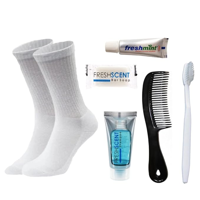Bulk Homeless Care Kit and Supplies 24 Basic Kits and 24 Pair Crew Socks