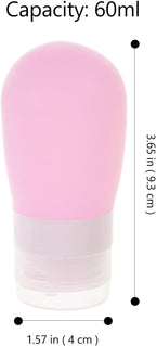 4 Pieces 60ml Travel Squeeze Bottles Set for Shampoo Conditioner Lotion, Leakproof Silicone Travel Containers in White Green Blue Pink, Portable Toiletry Bottles for Tsa Approved