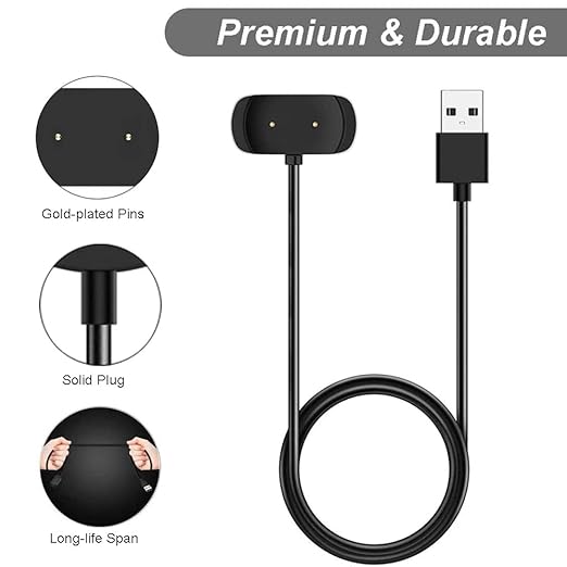 Charger for Amazfit Bip 5, Bip 3 Pro, BIP U Pro, T-Rex Pro, GTS 4 Mini, GTS 2 Mini, GTS 2e, GTS 2, GTR 2e, GTR 2, GTR Mini Smart Watch - Replacement Magnetic Charging Cable (3.3ft/1m)