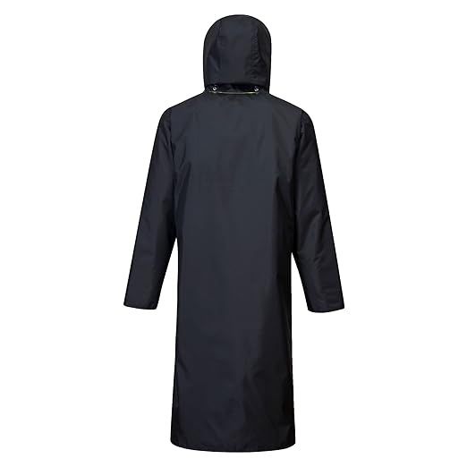 UH447 Waterproof Reversible Raincoat Hi Vis Reflective Long Safety Rain Jacket Yellow/Black, Large