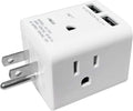 Multi Plug Outlet Extender, Vsanstar 3 Prong Wall Tap 4 Way AC Electrical Outlets Power Strip, Power Plug Splitter Grounded to USA Adapter for Home Office, Kitchen (USA Plug Outlet with USB)