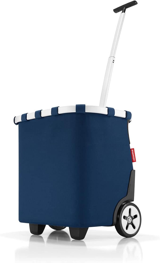 reisenthel carrycruiser Dark Blue - Portable Shopping Trolley with Sturdy Aluminum Frame, Shoulder Strap and Removable mesh Inner Bag -Water-Repellent