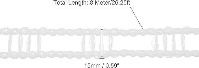 uxcell Portable Clothesline, 26.25ft Nylon Windproof Non-Slip Washing Line Rope for Courtyard Outdoor Travel Camping Laundry Drying, White
