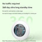Mini GPS Tracker for Vehicles, Smart Tag Tracking Device, Key Finder Locator with Sound, Car Tracker No Subscription Work with Find My(iOS Only) for Kids, Dogs, Key, Luggage (White)