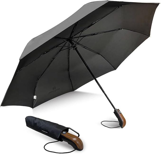 Weatherproof 54 Inch Deluxe Golf Umbrella, Automatic Compact, Lightweight, and Wind Resistant Folding Umbrella for Travel and Rain