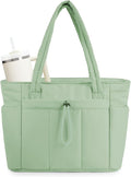 Wandering Nature Puffer Tote Bag with Cup Holder & Laptop Compartment & Trolley Sleeve for Travel, Work, Nurse, Women