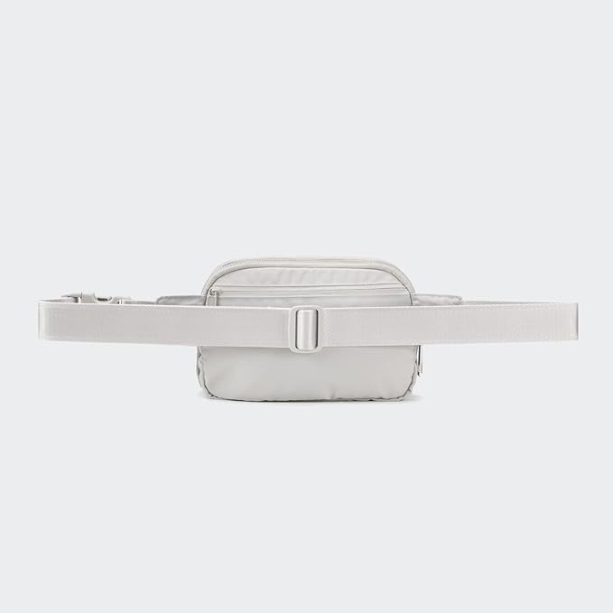 Pander Everywhere Belt Bag for Women, 5 Zipper Pockets Nylon Crossbody Fanny Pack Purse (Seal Grey)
