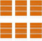 HAVLULAND Turkish Beach Towel Oversized 72"x40" Bath Towels Bulk Set Extra Large Sand Free Quick Dry Absorbent Lightweight Pool Swim Camping Blanket Adults XL Big Vacation Essentials (Orange, 6 Pack)