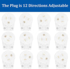 (3PACK) ETL Listed 90 Degree USA Canada Male Plug Nema 5-15P 3 Pole Angle DIY Plug, 15A 125V USA 3Pin Right Angle AC Plug, Nema 5-15P Angled Rewireable AC Plug White