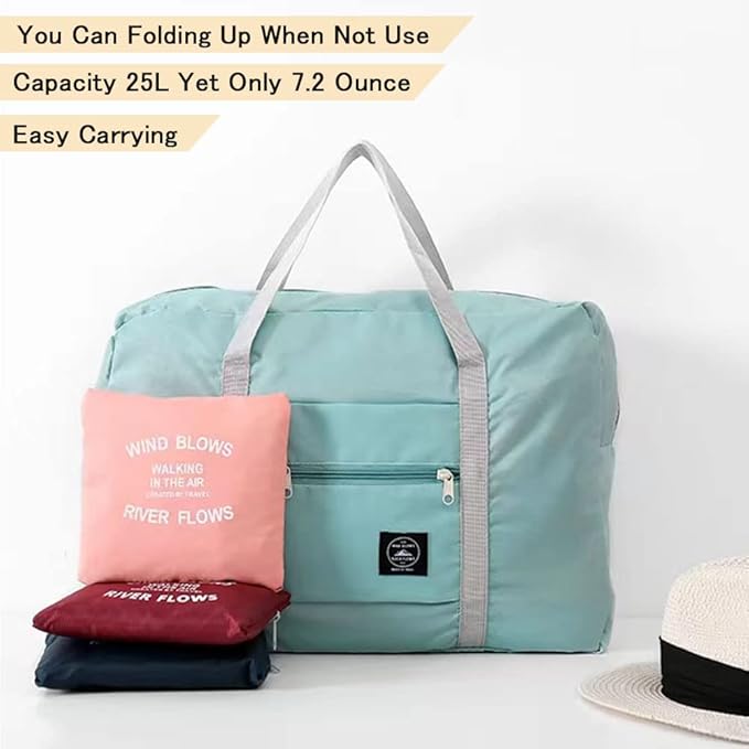 2 Pack Foldable Travel Duffel [[Bag]] for Airlines [Carry] on Weekender [Overnight] Hospital Tote Gym Duffel [[Bag]] with Toiletry [[Bag [Overnight] [[Bag For Women