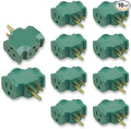OSKOS 3 Outlet Adapter, 3 Prong Plug Extender, Heavy-Duty Grounded Power Tap, 3 Way Splitter Adapter, T-Shape Design, 10 Pack.