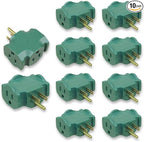 OSKOS 3 Outlet Adapter, 3 Prong Plug Extender, Heavy-Duty Grounded Power Tap, 3 Way Splitter Adapter, T-Shape Design, 10 Pack.