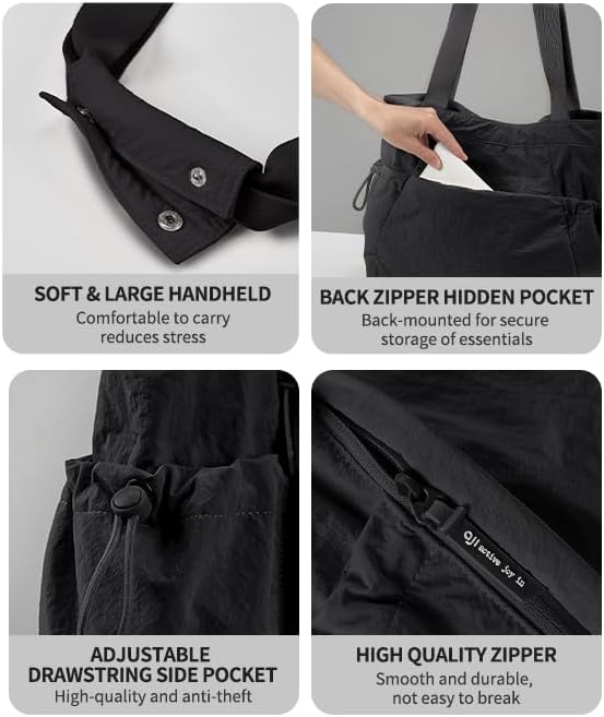 Gym Tote Bag for Women, Lightweight Yoga Mat Bag with Wet Dry Storage Pocket & Multi Pockets
