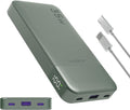 JUOVI Power Bank 10000mAh, 35W Portable Charger,Fast Charging Portable Battery Pack with PD 3.0 & QC 4.0, USB C Portable Power Bank for iPhone 15 14 13 Series, Galaxy, Tablet, and More（Green）