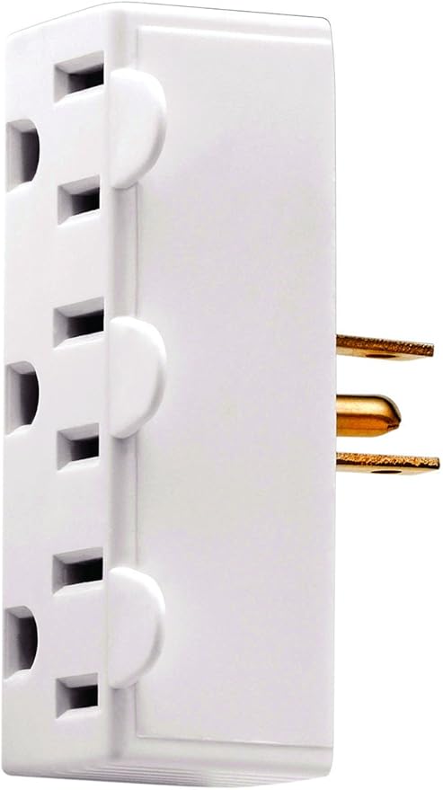 Tap 3outlet Gnd 2p Plastic,3watts, White