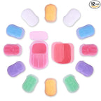 Bamsod 12 Boxes (240 Sheets) Mini Hand Soap Sheets Soap Paper Sheets Portable Disposable Travel Scented Bath Slice Sheet Foaming Paper Soap Confetti Slide Flakes for Travel and Outdoor