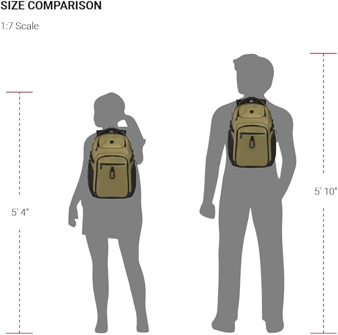 SwissGear Endure ScanSmart Laptop Backpack – TSA Approved Tech Backpack – Fits Most 17" Laptop – Multiple Organizer Pockets – Olive