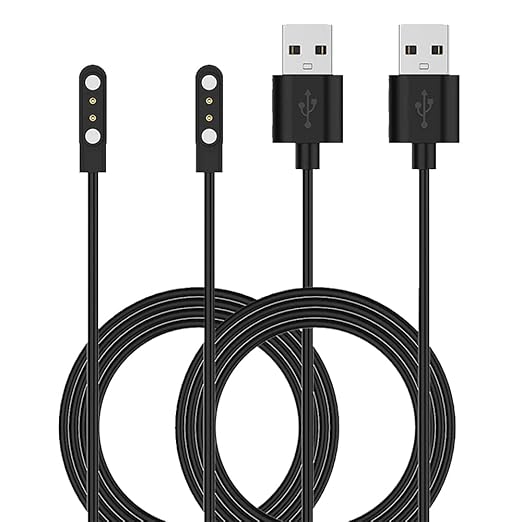 Charger for VeryFitPro Fitpolo Tozo Smartwatch, Magnetic Charging Cable Cord for YAMAY Willful SW021 SW025 Letsfit ID205L ID205U ID205S Wyze 44mm 47mm (2-Pack, 3.3ft/100cm)