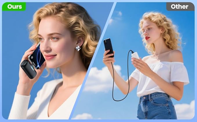 [2 Packs]Mini Portable Charger for iPhone 17/16, 5500mAh LCD Display USB C Power Bank,Fast Phone Charging Travel Pocket Size Battery Pack for iPhone 17/17 Pro/17 Pro Max/Air/16/15 Series,Android,etc