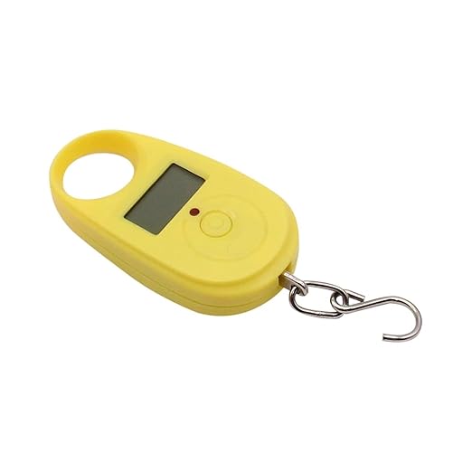 Luggage Weight Scale, 4pcs 50kg/5g Mini Digital Scale Portable Electronic Fishing Weight Pocket Luggage Scales Hanging Hook LCD Weighing Tool,for Travel(Yellow)