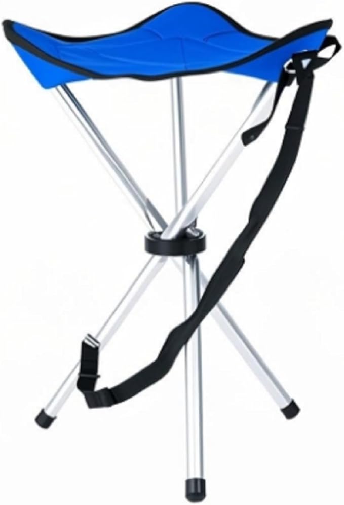 Folding Camping Stool,16.5" Folding Camping Chairs,Portable Tripod Seat,Outdoor Travel Tall Chair for Camping Walking Hunting Hiking Fishing Mountaineering Picnic Beach BBQ Garden Lawn(Blue)