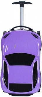Kids Car Shaped Luggage Telescopic Handle Child's Sit on Suitcase Lightweight 3D Cartoon Car Suitcase for Young Children, Vacation, Airport, Purple