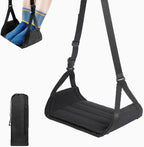 Airplane Travel Footrest Hammock with Hard Board Support and Adjustment Strap Desk Foot Hammock Comfy Footrest for Airplane Long Trip Travel Accessories